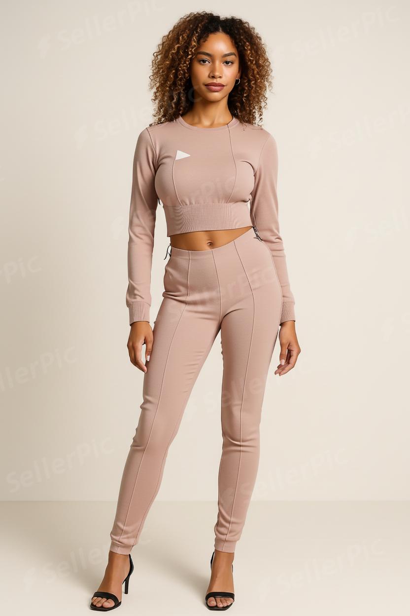 Contour Fit Ribbed Long-Sleeve Set
