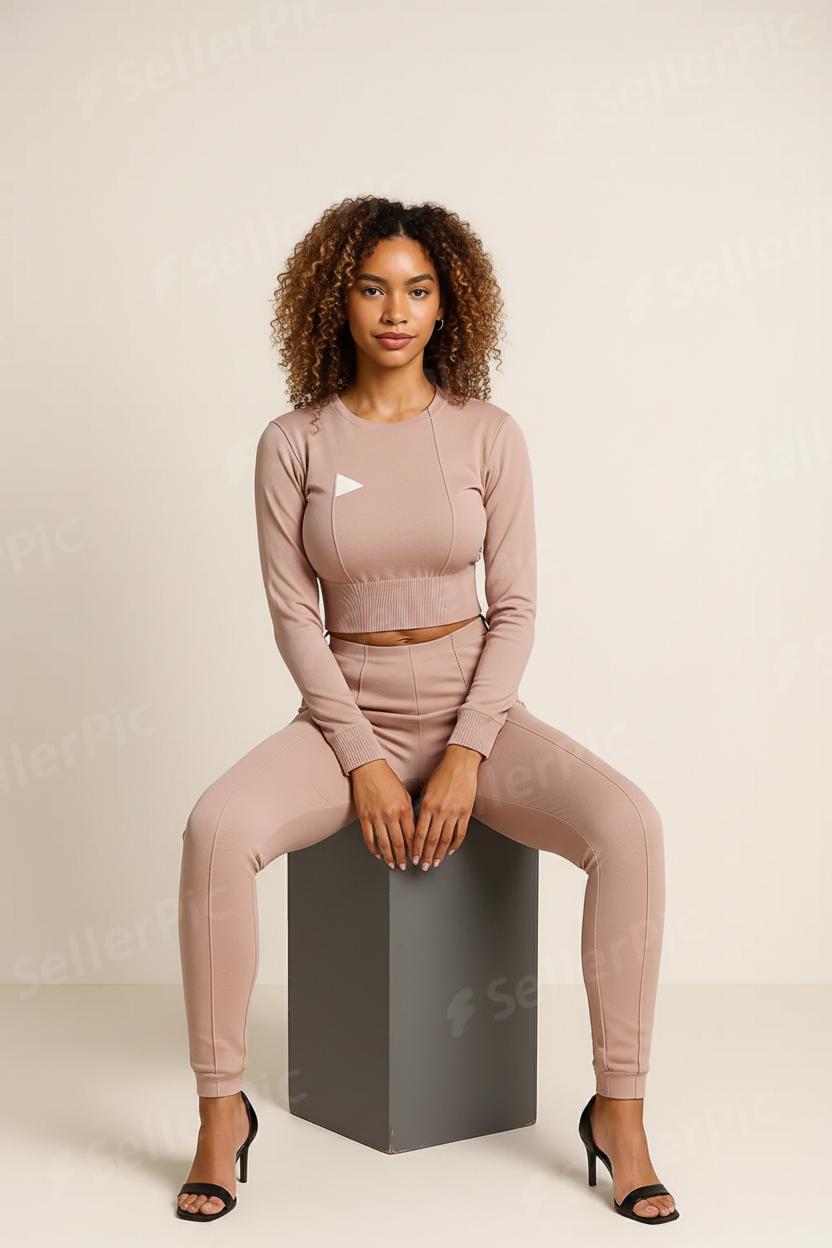 Contour Fit Ribbed Long-Sleeve Set