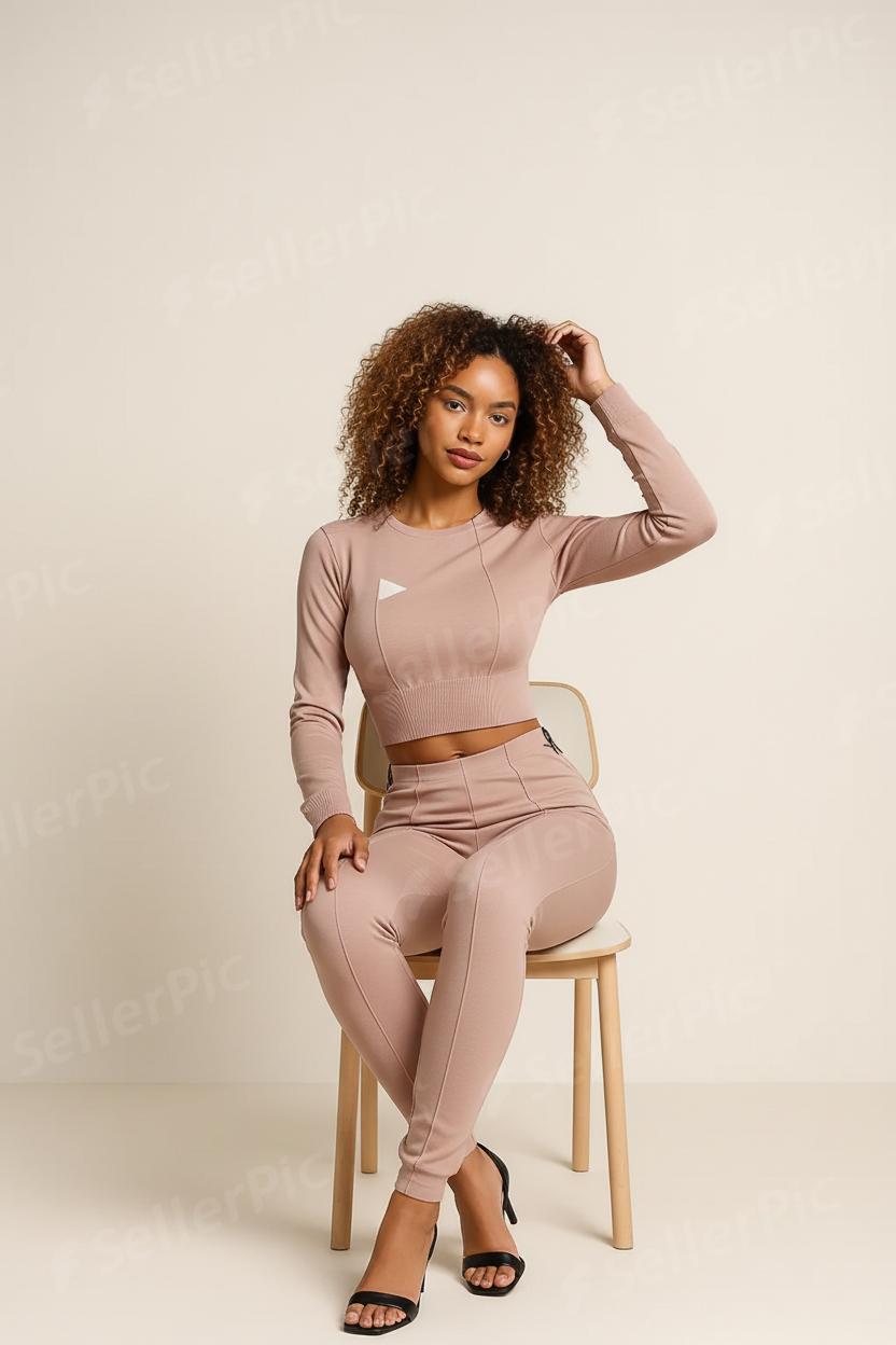 Contour Fit Ribbed Long-Sleeve Set
