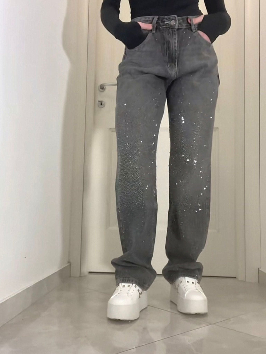 The "Party Starter" Crystal Denim - AriaHaus