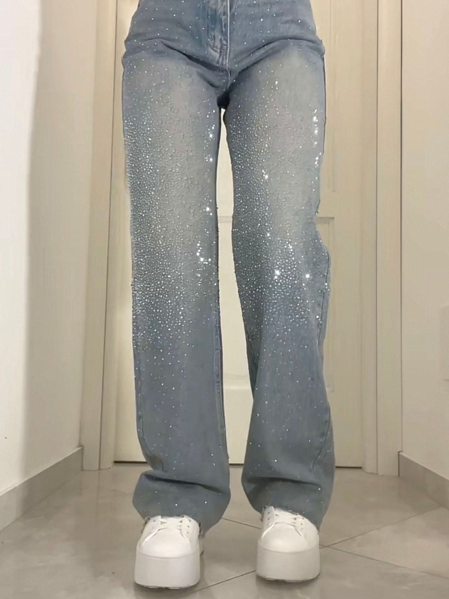 The "Party Starter" Crystal Denim - AriaHaus